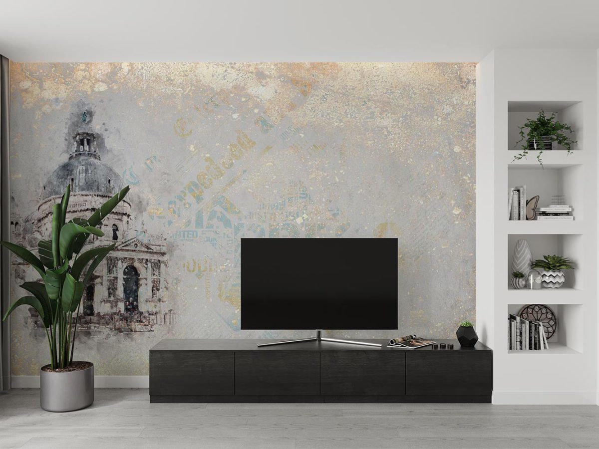 پوستر کاغذ دیواری پشت تلویزیون مدل کلاسیک قصر W13390900