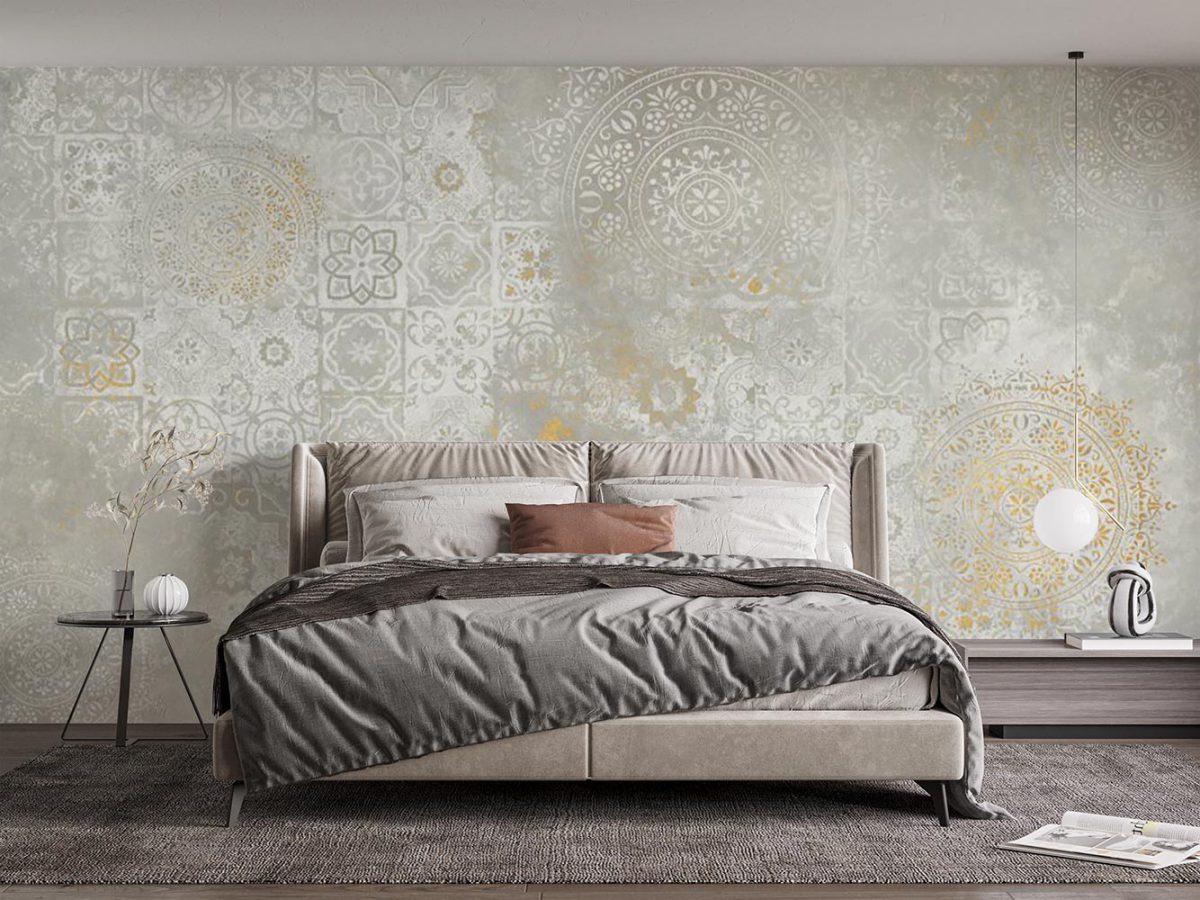 کاغذ دیواری اتاق خواب طرح مدل پتینه W13395700
