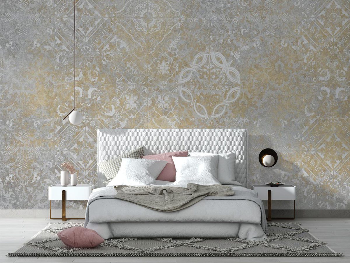 کاغذ دیواری اتاق خواب سبک کلاسیک پتینه W13398700