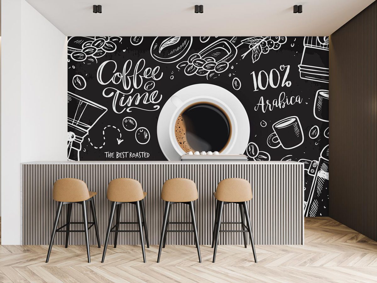 پوستر دیواری قهوه فروشی طرح فنجان قهوه W13402200