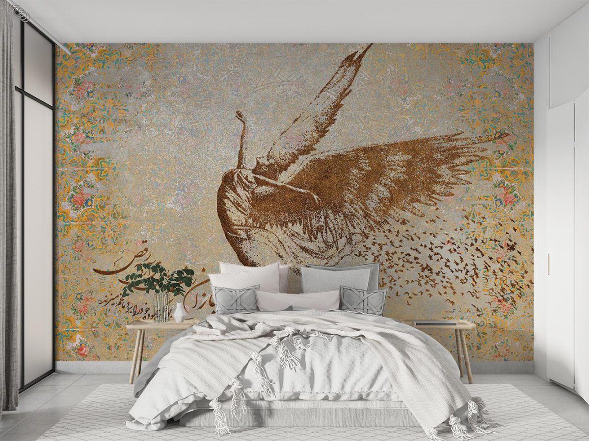 پوستر دیواری لاکچری فرشته W13405700 مناسب اتاق خواب