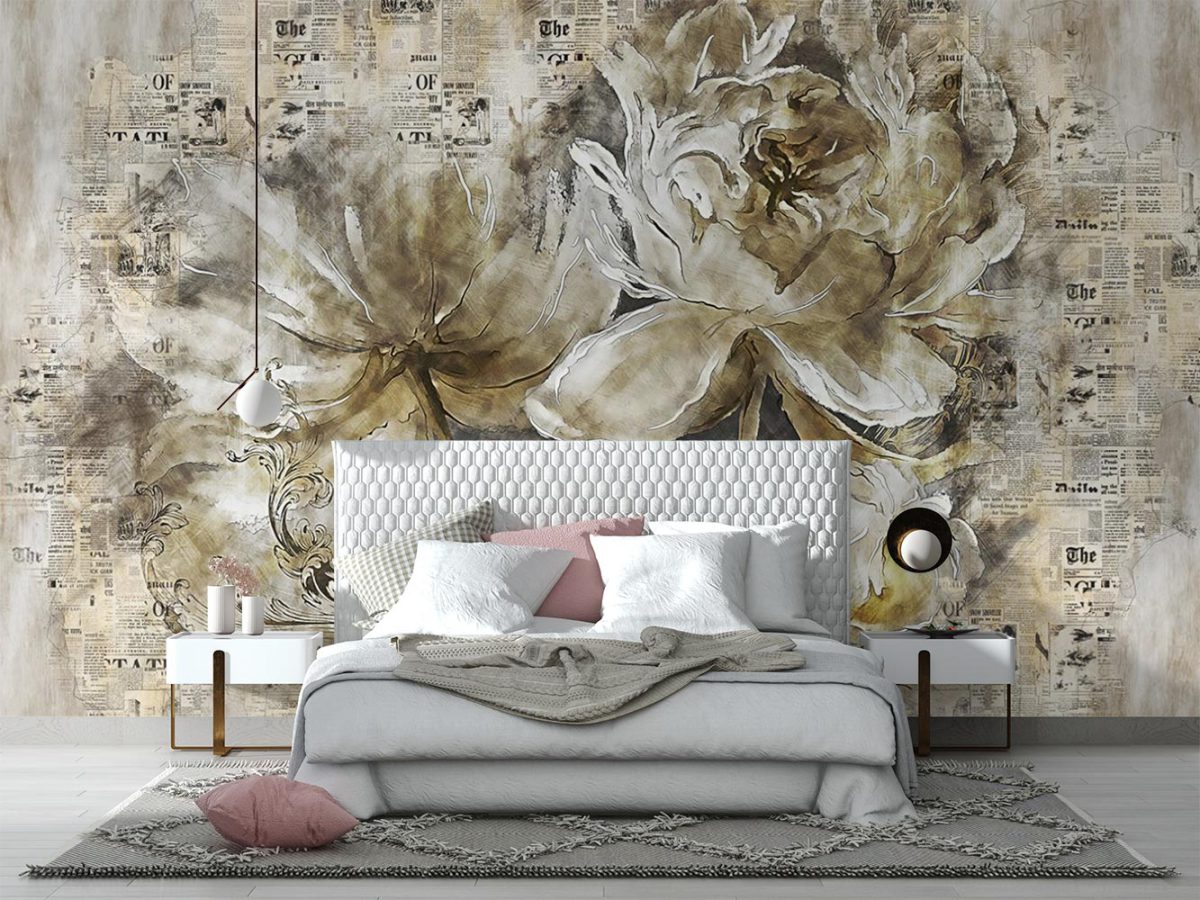خرید پوستر دیواری گل درشت کلاسیک W13410600 مخصوص اتاق خواب
