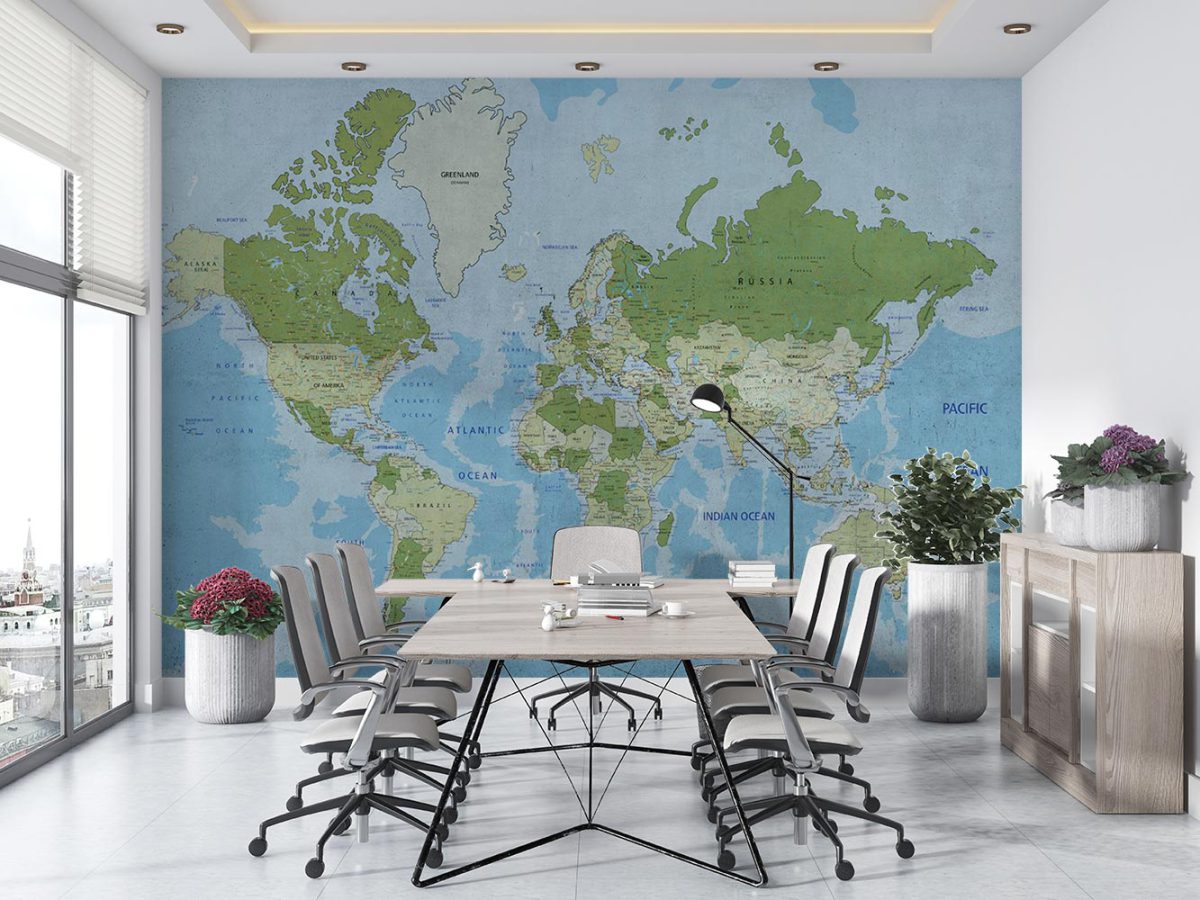 خرید و قیمت پوستر دیواری نقشه جهان W13417000