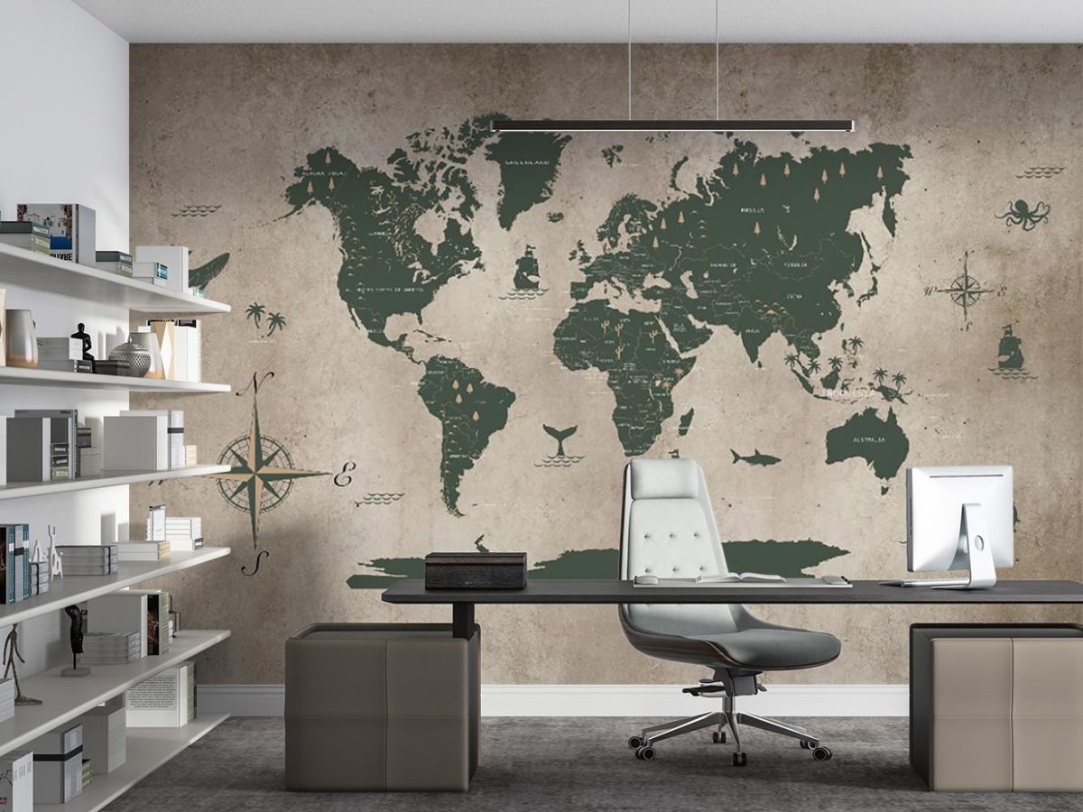 پوستر دیواری طرح نقشه جهان W13421200